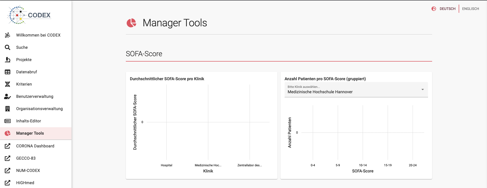 Bildschirmfoto der Manager Tools